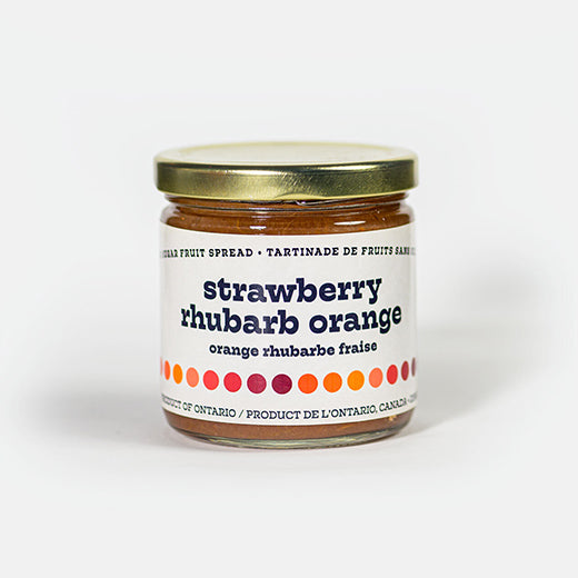 
                  
                    Load image into Gallery viewer, Strawberry Rhubarb Orange jam from county fare. Sold individually.
                  
                